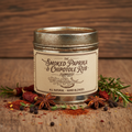 Gourmet Spice Rub on oak wood background